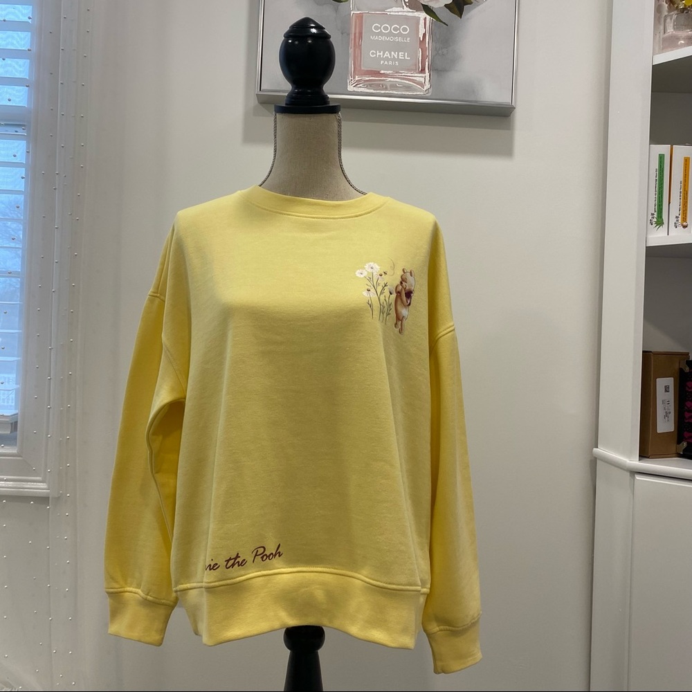 Disney Winnie the Pooh Sweatshirt Top Crewneck Long Sleeve Shirt Soft Fleece - Picture 3 of 13